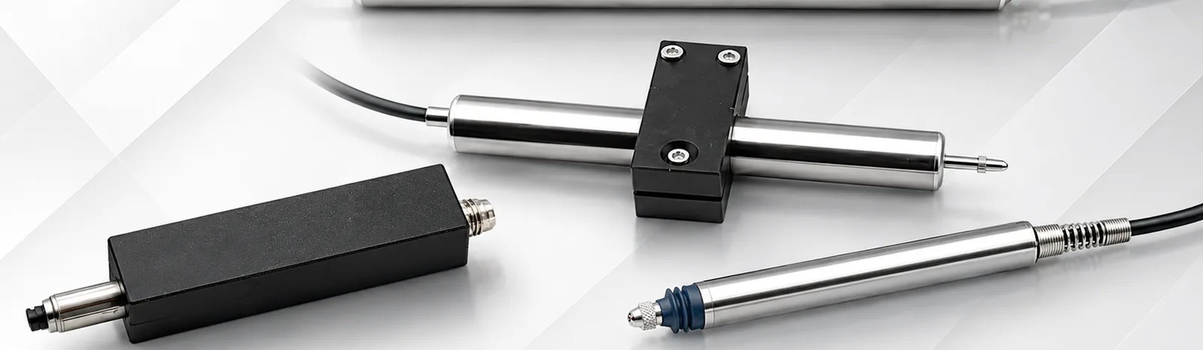 SEGMENsensor LVDT displacement sensors — spring-loaded gauging probes, separate-core transducers and pen-type LVDTs in stainless steel housings