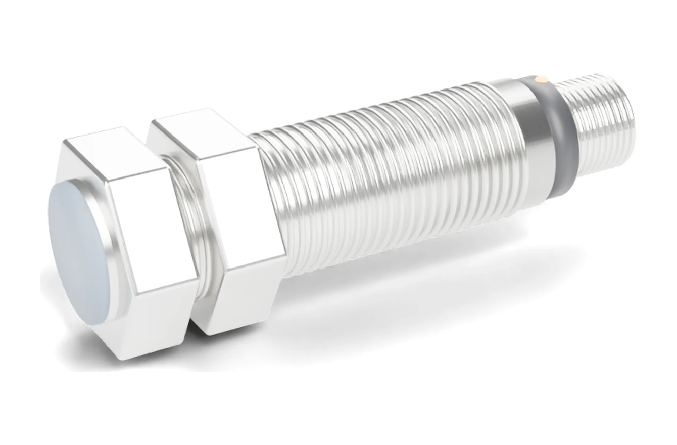 Rendering eines bündigen induktiven SEGMENsensor-Näherungsschalters M18 mit M12-Stecker