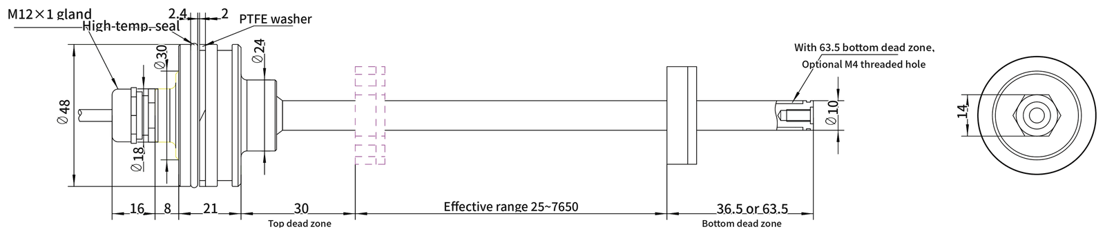 SGM-PF20 dimension drawing 1 (mm)