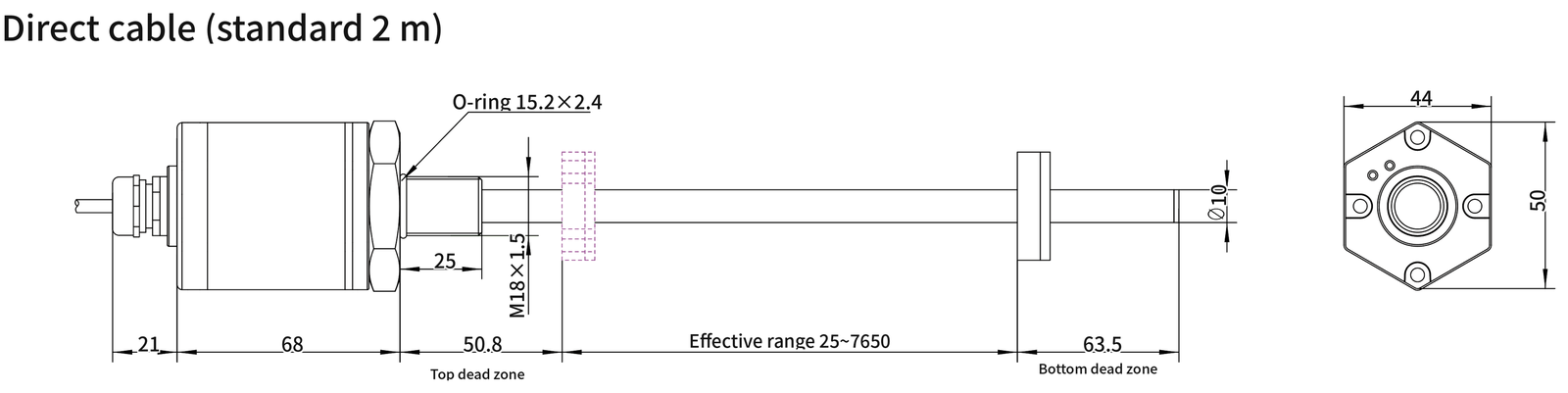 SGM-PR10 dimension drawing 2 (mm)