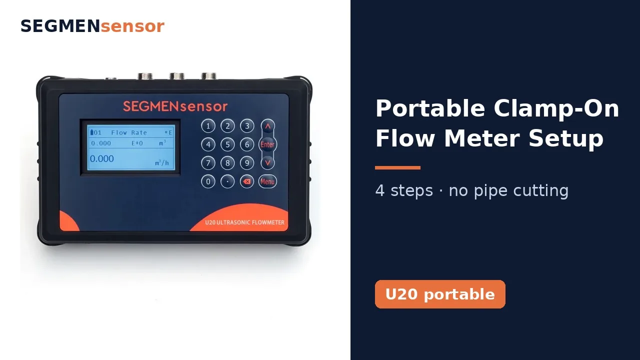 Débitmètre à ultrasons clamp-on portable (U20) : mise en service en 4 étapes